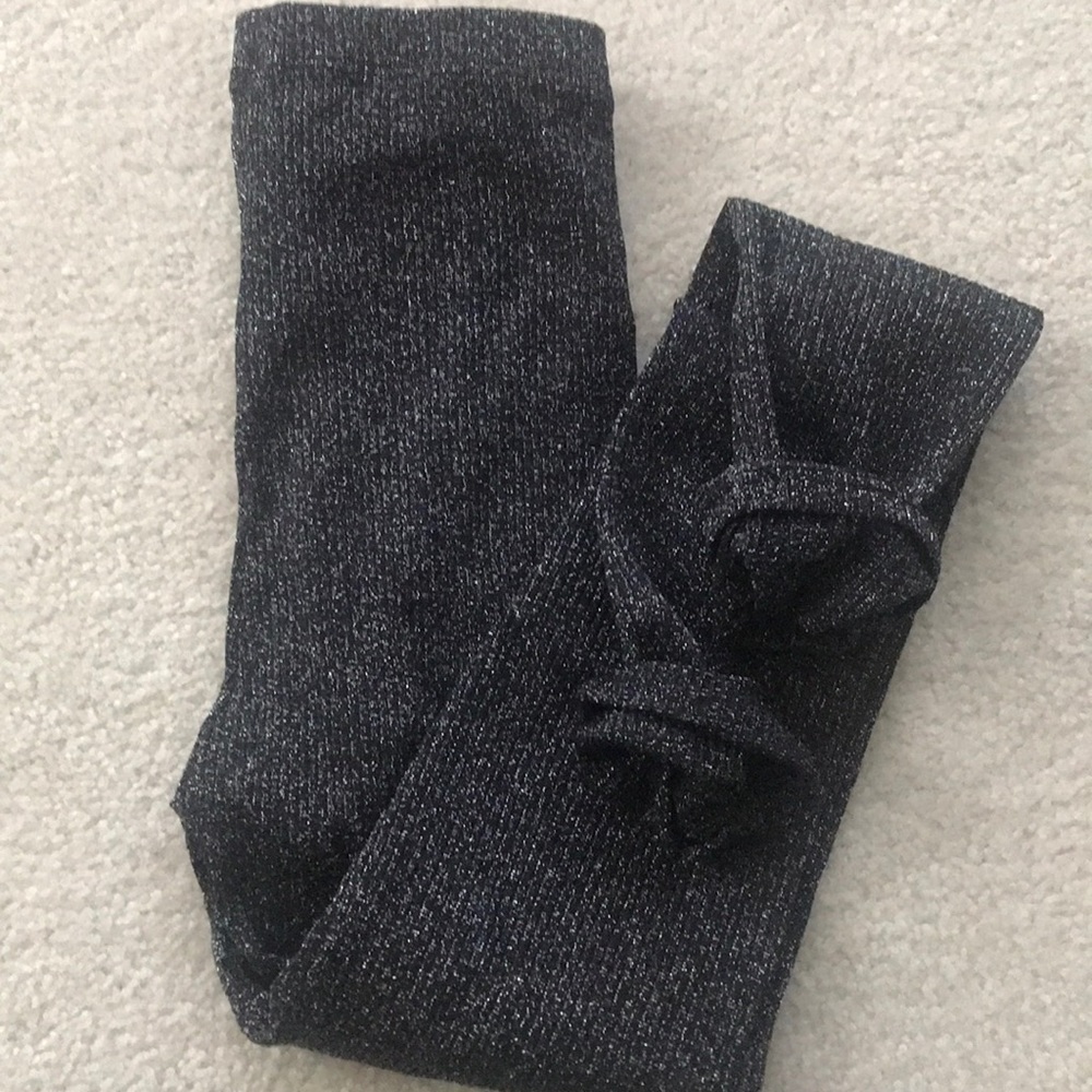 Black and silver glitter tights (ankle cut off)